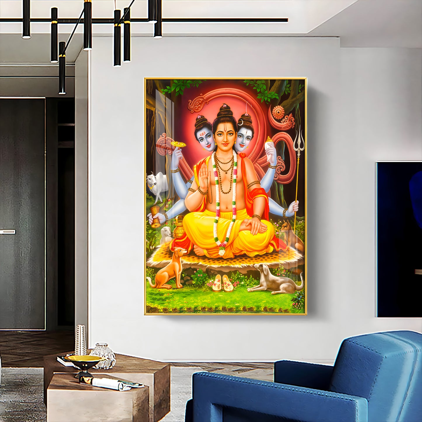 Lord Dattatreya Premium Acrylic Vertical Wall Art