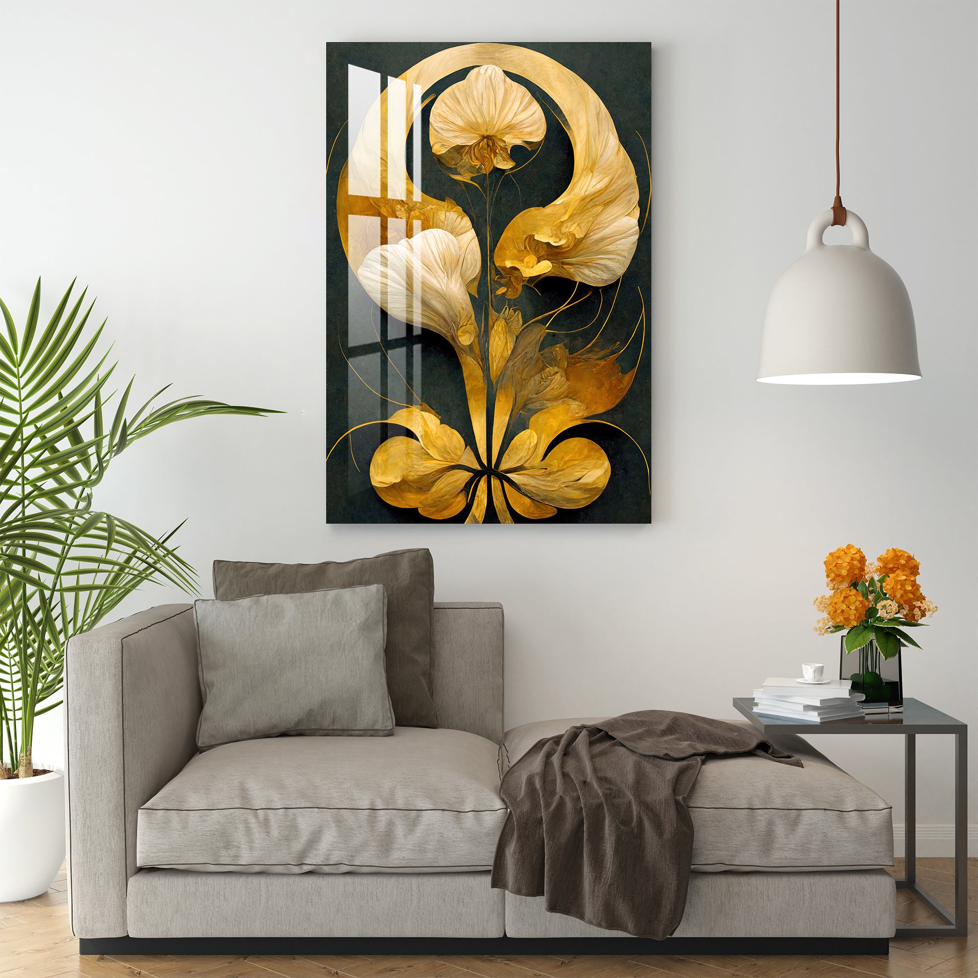 Abstract Golden Decor Acrylic Wall Art