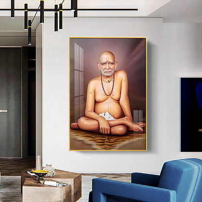 Noir Reflection Shri Swami Samartha Premium Vertical Acrylic Wall Art