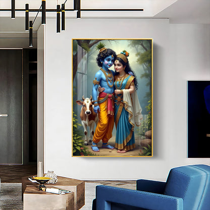 Krishna and Radha Togetherness Premium Acrylic Wall Art