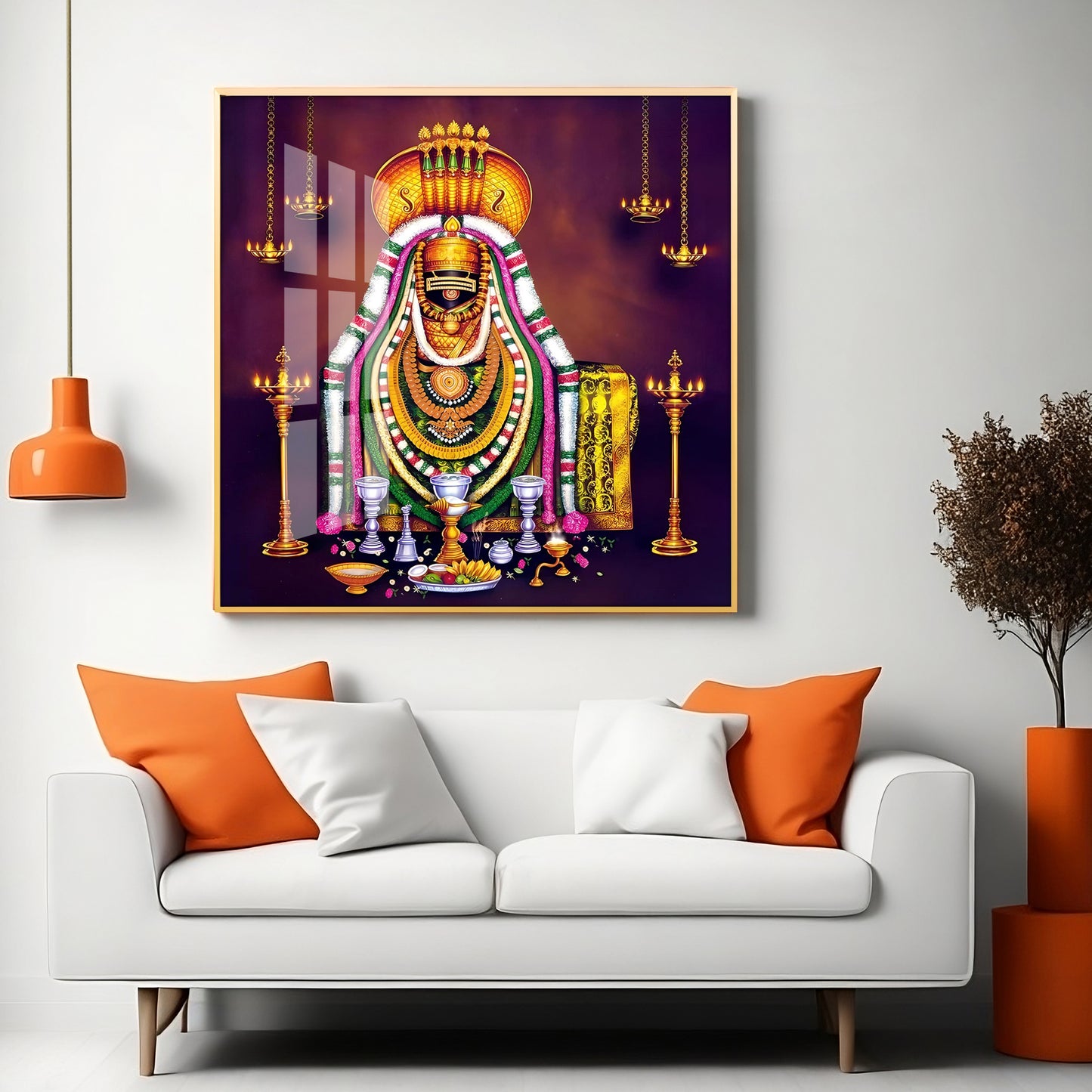 Lord Arunachaleswarar Premium Acrylic Square Wall Art