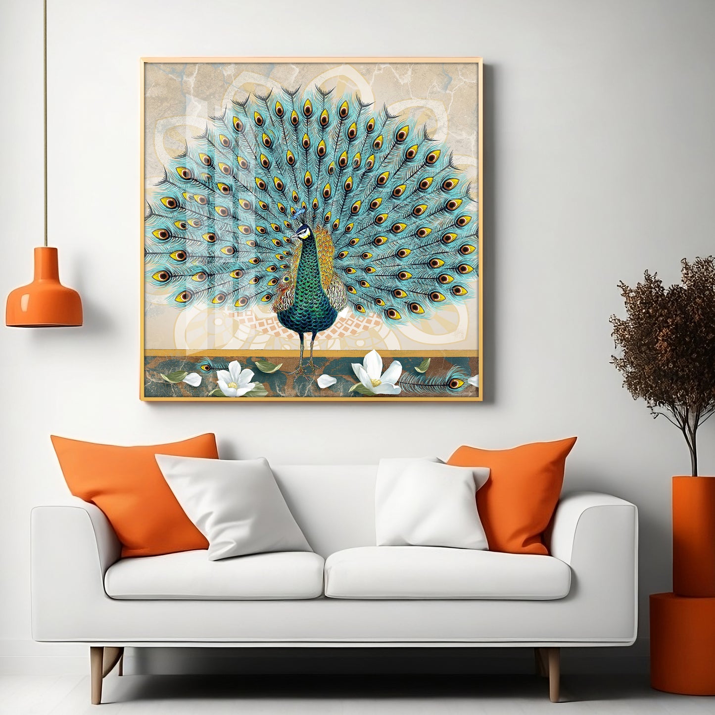 Beautiful Peacock Premium Acrylic Square Wall Art