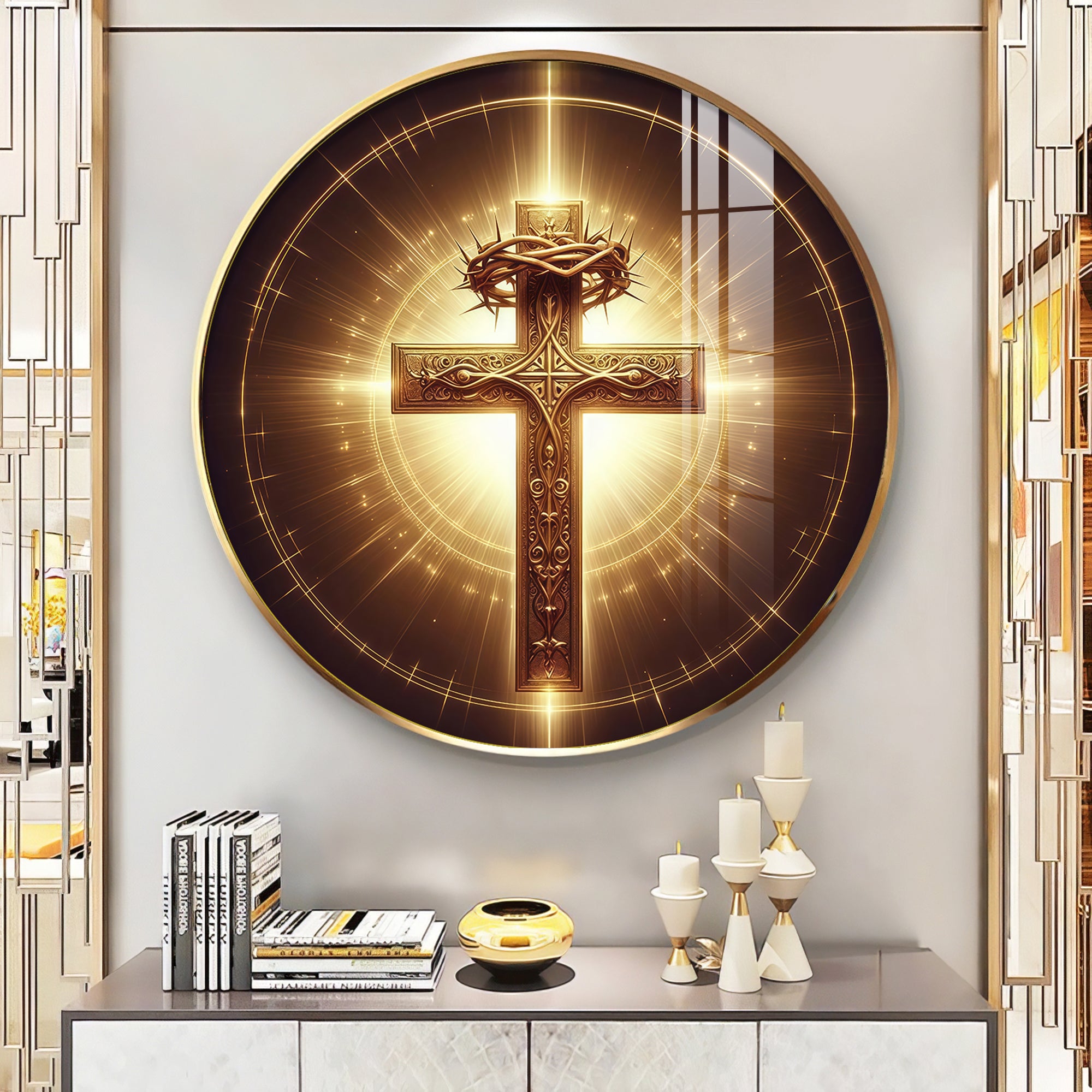 Sacred Symbol Sign Premium Acrylic Round Wall Art