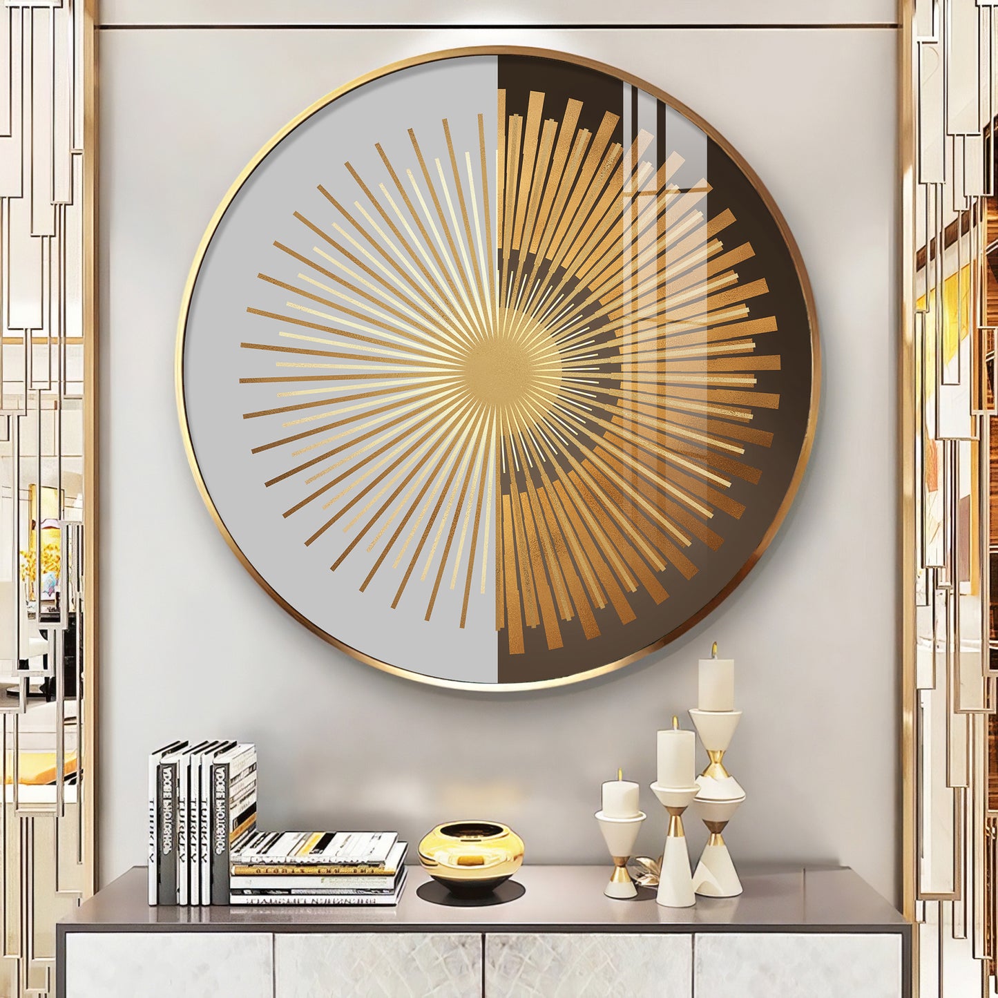 Radiant Circle Premium Acrylic Round Wall Art