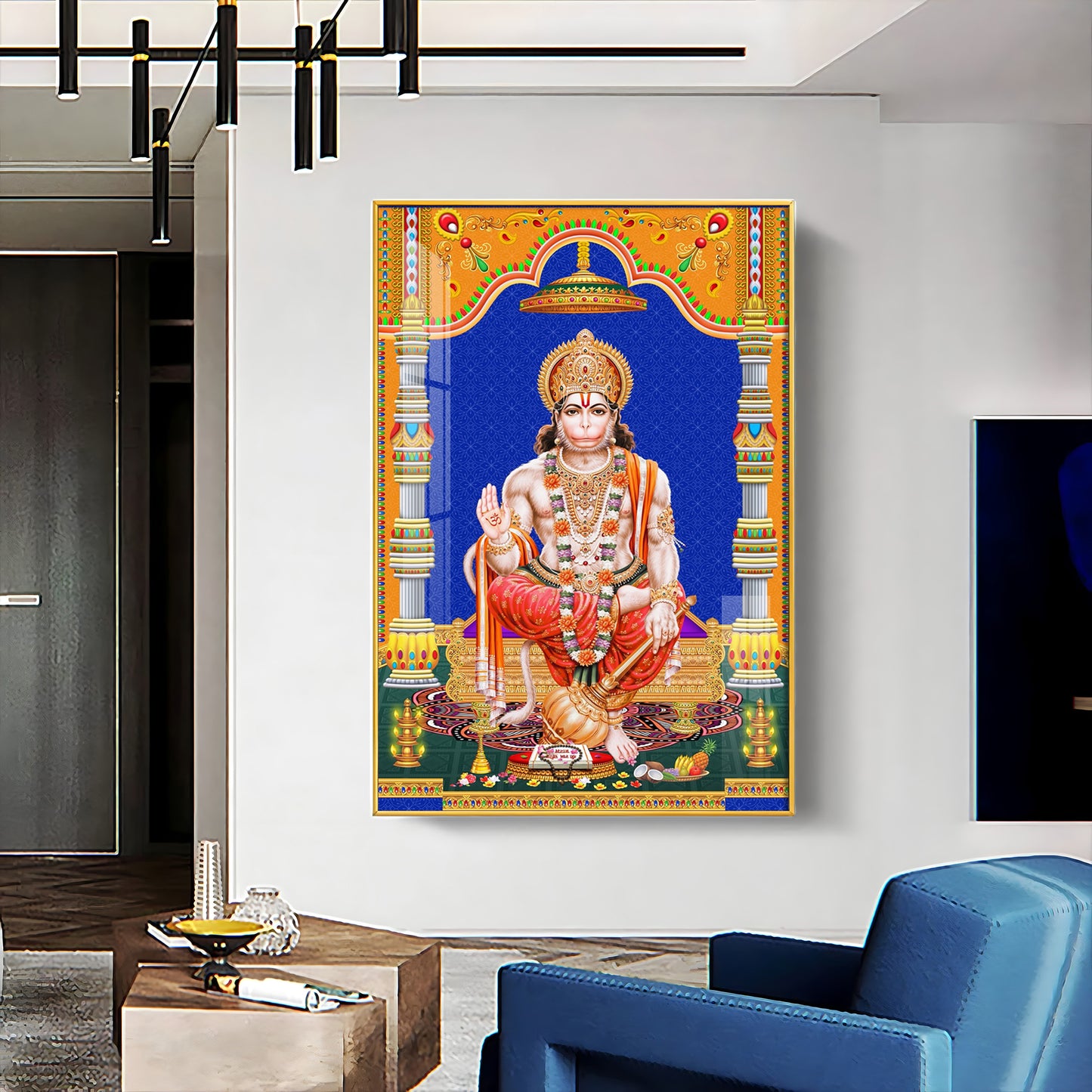 Divine Lord Hanuman Premium Acrylic Vertical Wall Art
