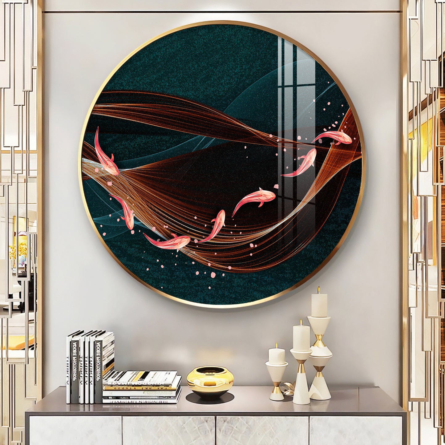 Wavebound Kio Fish Premium Acrylic Round Wall Art