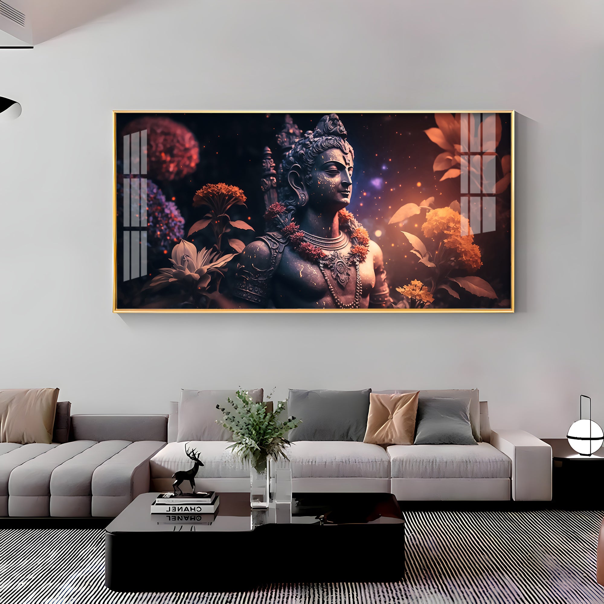 Lord Shiva With Rosary Premium Acrylic Horizontal Wall Art