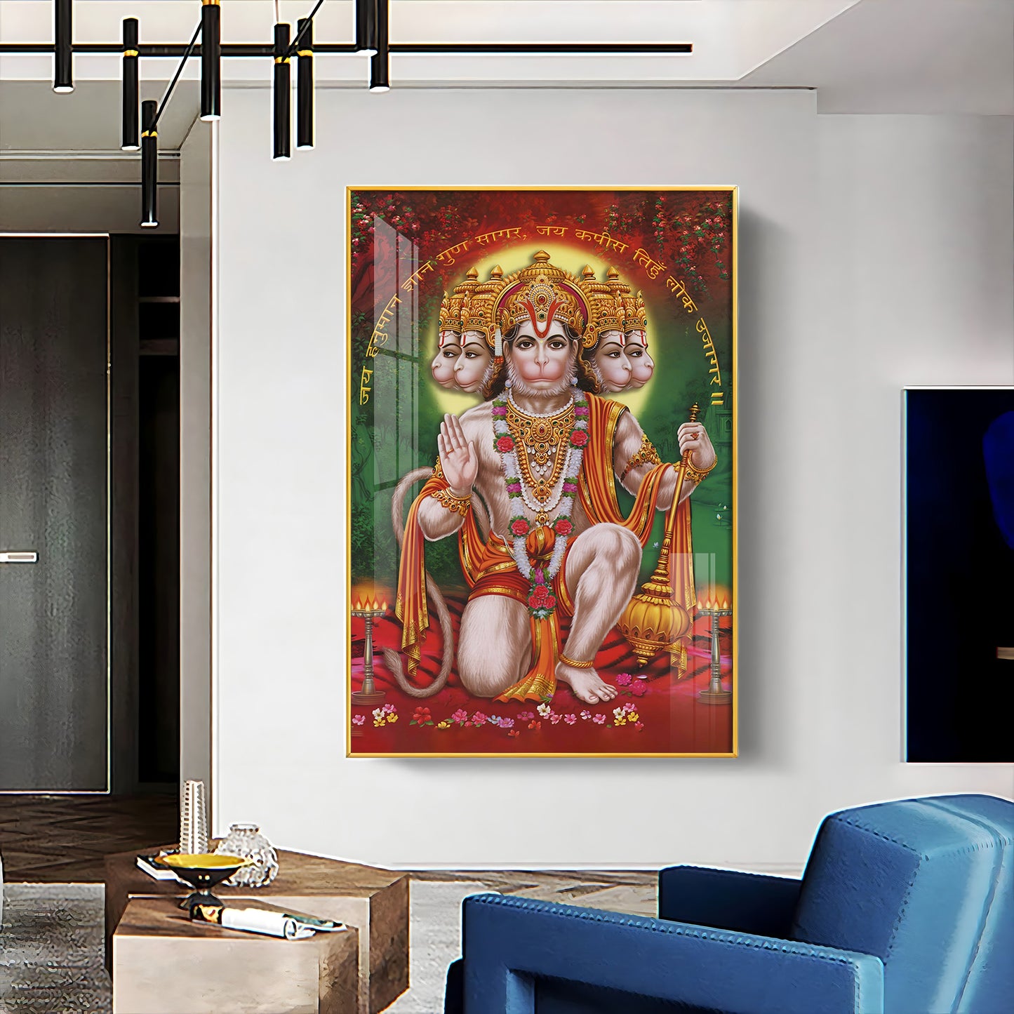 Lord Hanuman Premium Vertical Acrylic Wall Art