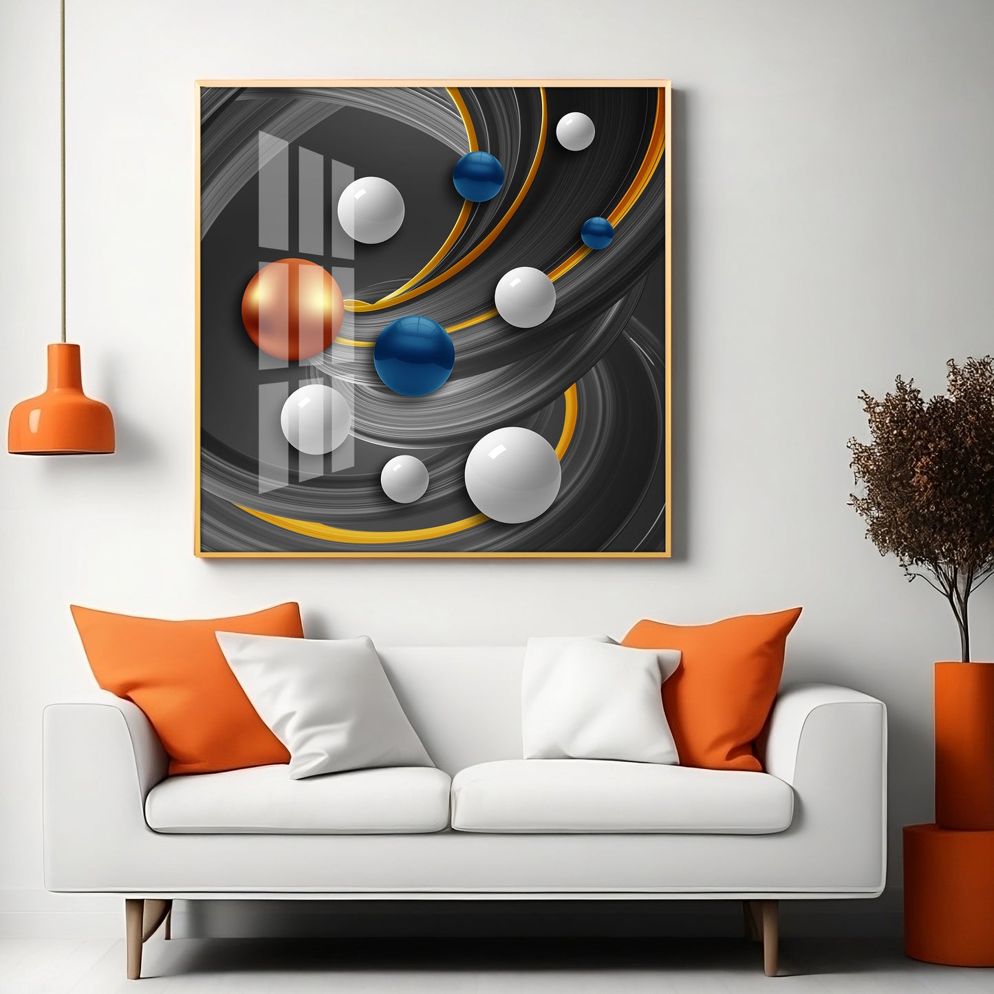 Colorful Circles Premium Acrylic Square Wall Art