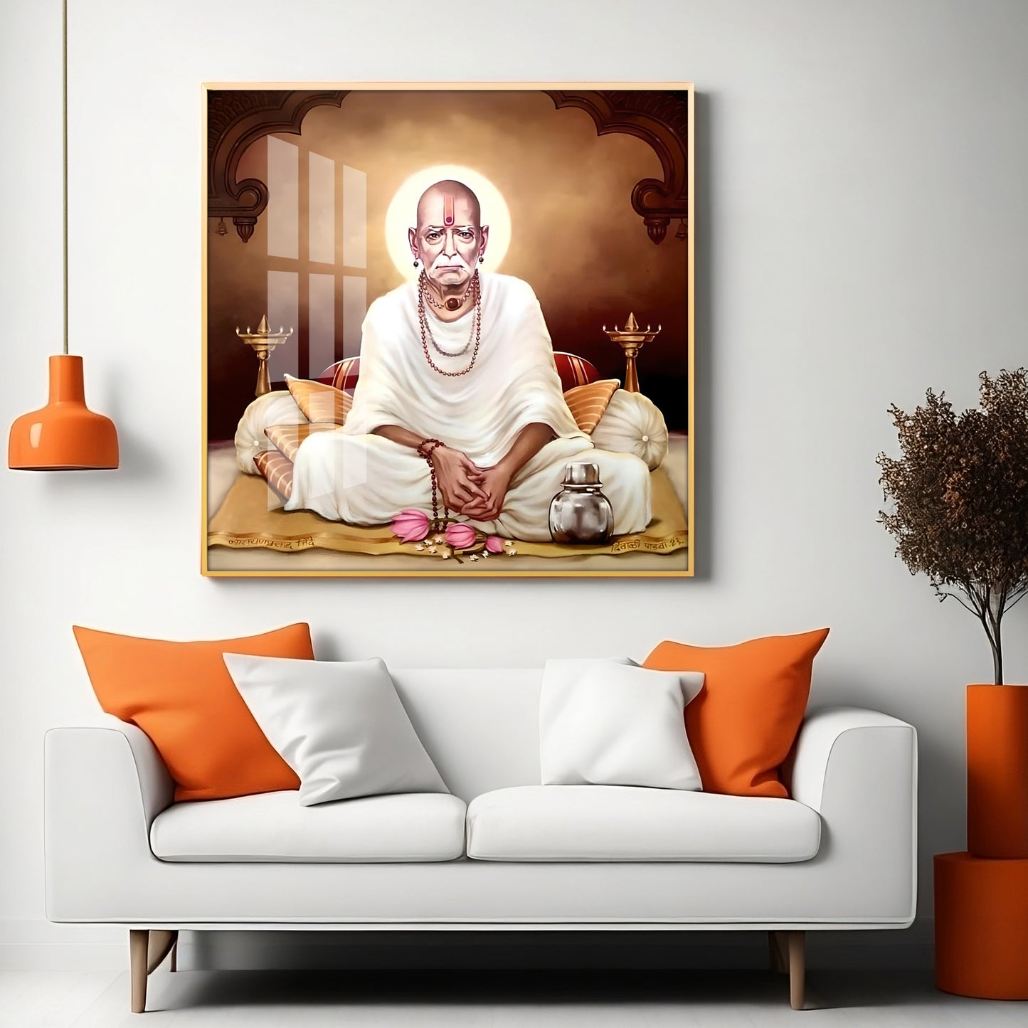 Shri Swami Samarth Maharaj Premium Acrylic Square Wall Art