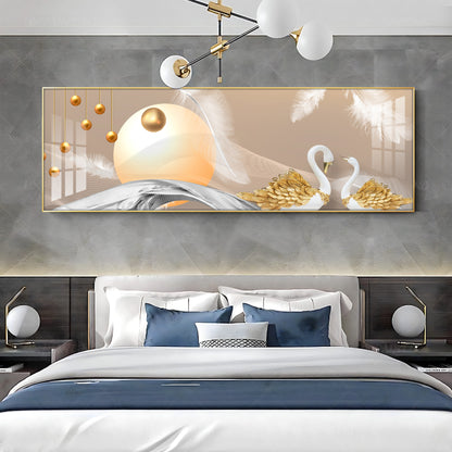 Jeweled Swan Premium Acrylic Horizontal Wall Art