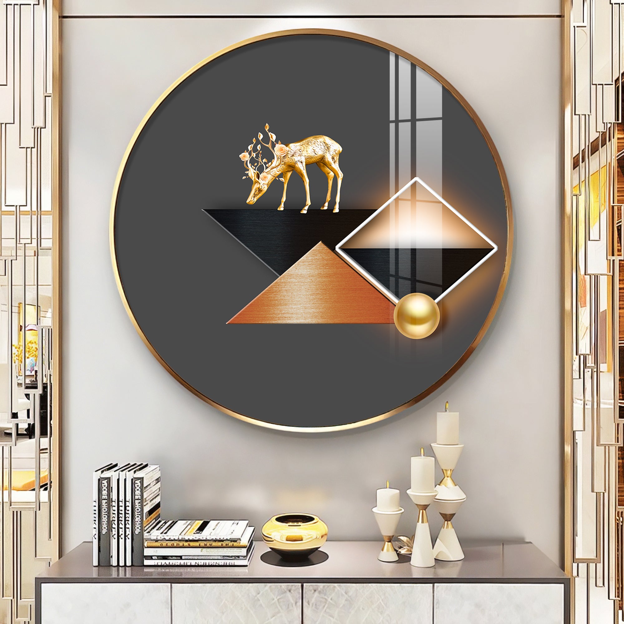 Abstract Realm Premium Acrylic Round Wall Art