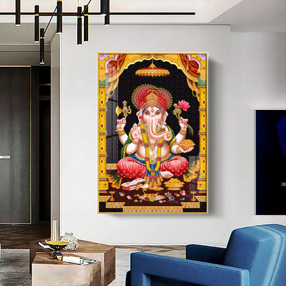 Divine Ganesh Serenity Premium Acrylic Vertical Wall Art