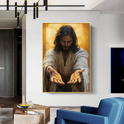 Faithful Jesus Hands Premium Acrylic Wall Art