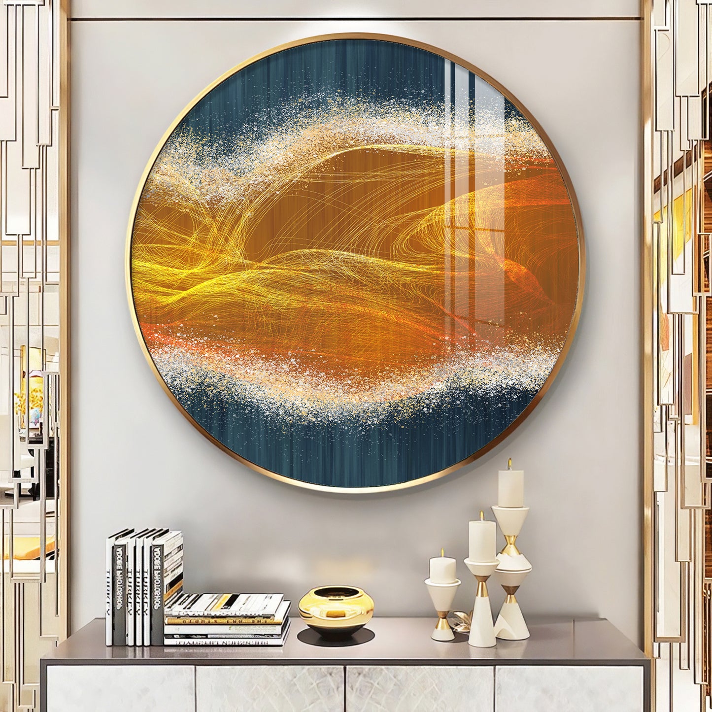 Waveform Whirl Premium Acrylic Round Wall Art