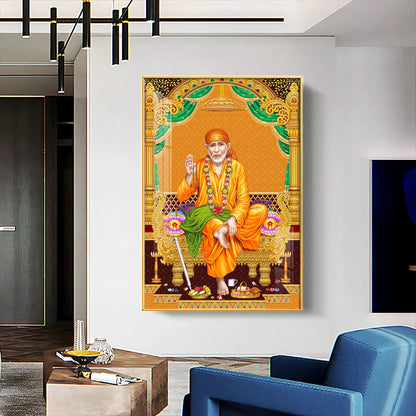 Divine Sai Baba Premium Acrylic Vertical Wall Art