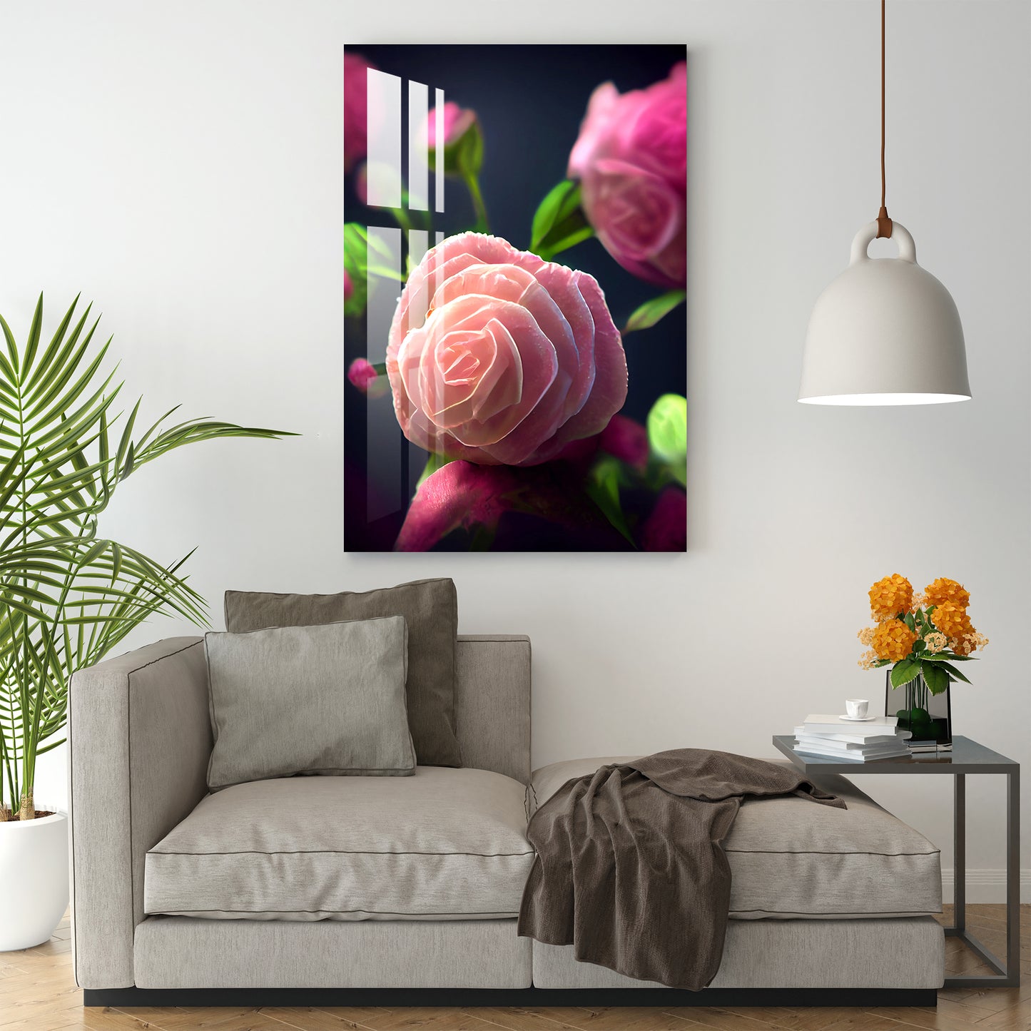 Camellia Flower Acrylic Wall Art