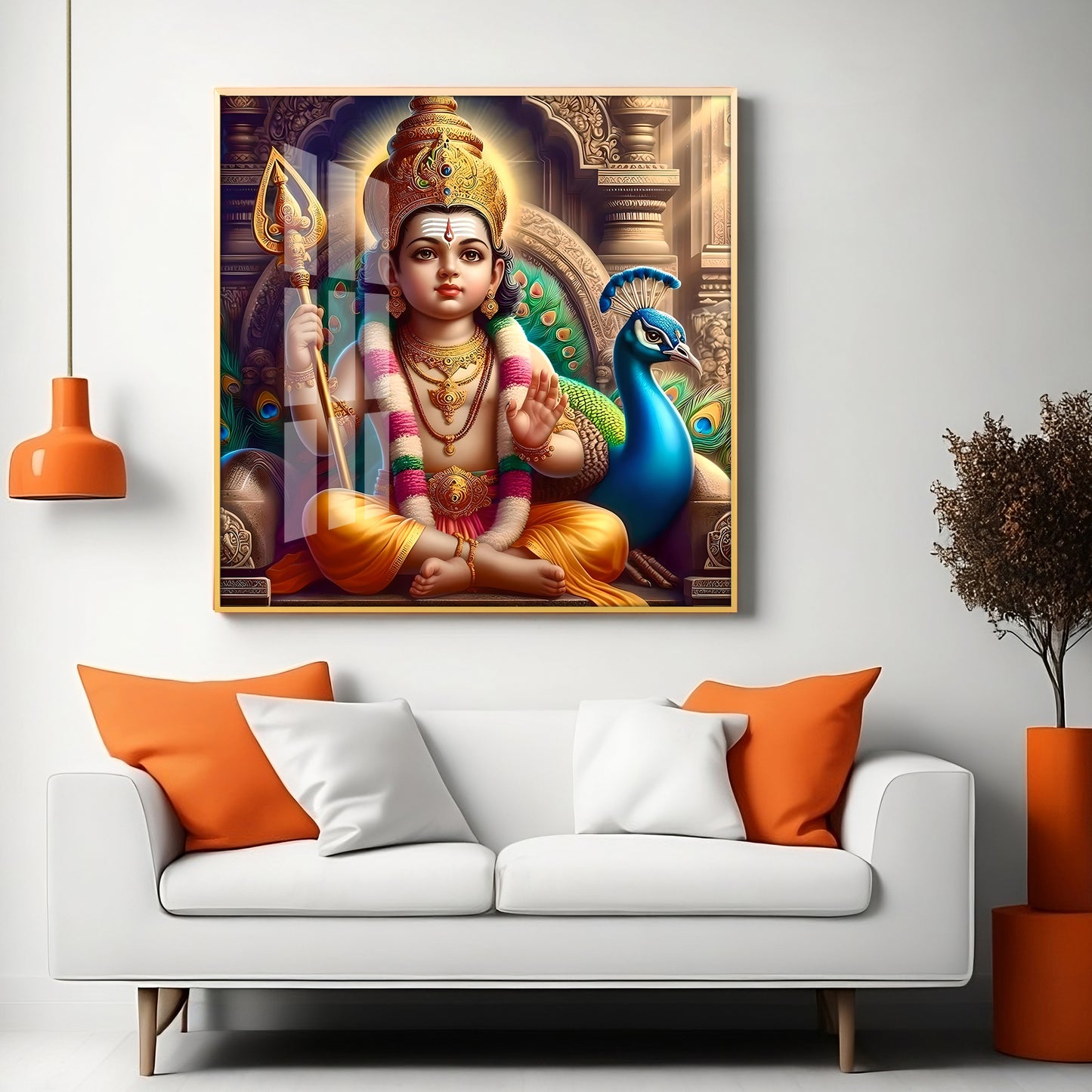 Lord Murugan Premium Acrylic Square Wall Art