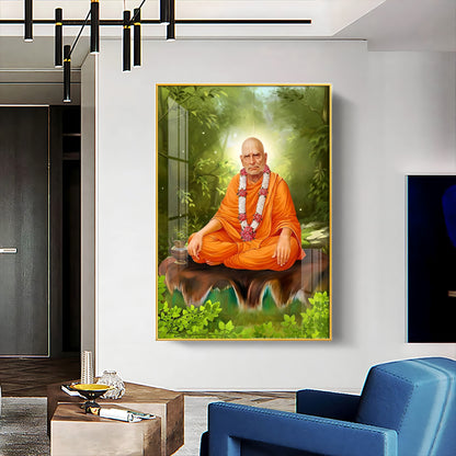 Contemplation Shri Swami Samartha Premium Vertical Acrylic Wall Art