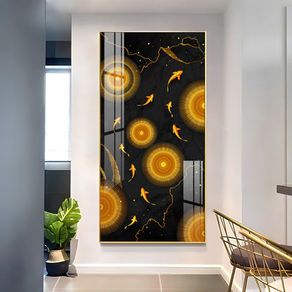 Golden Desire Premium Acrylic Vertical Wall Art