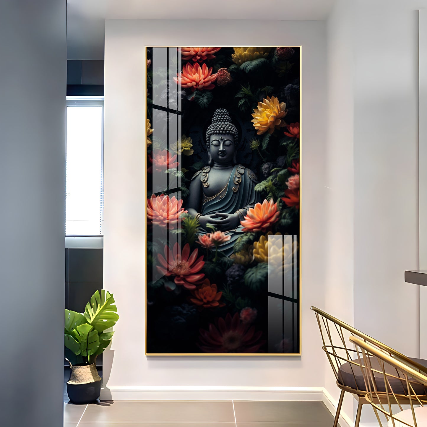 Majestic Buddha Premium Acrylic Vertical Wall Art