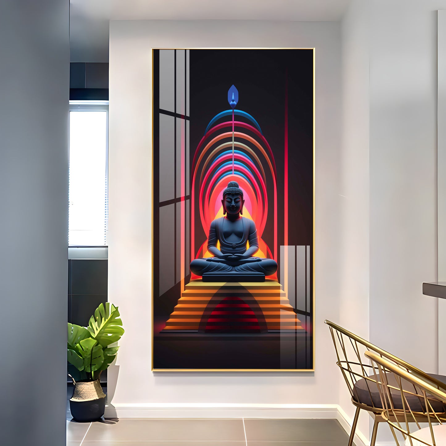 Powerful Buddha Premium Acrylic Vertical Wall Art