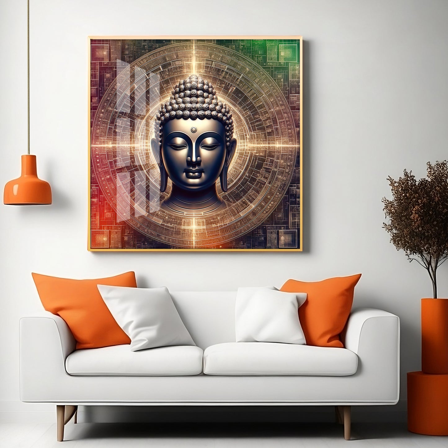 Divine and Peaceful Buddha Premium Acrylic Square Wall Art