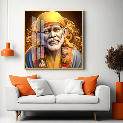 Sai Baba of Shirdi Premium Acrylic Square Wall Art