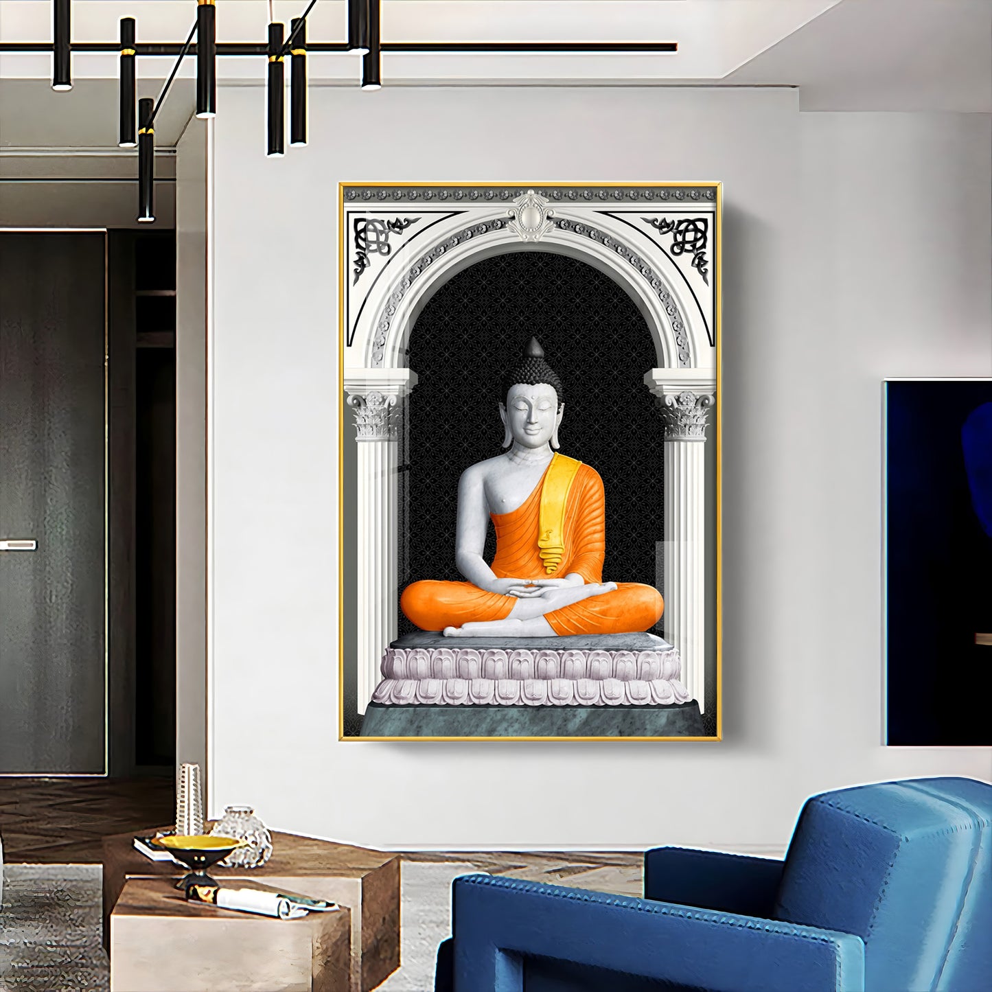 Serene Lotus Buddha Premium Acrylic Vertical Wall Art