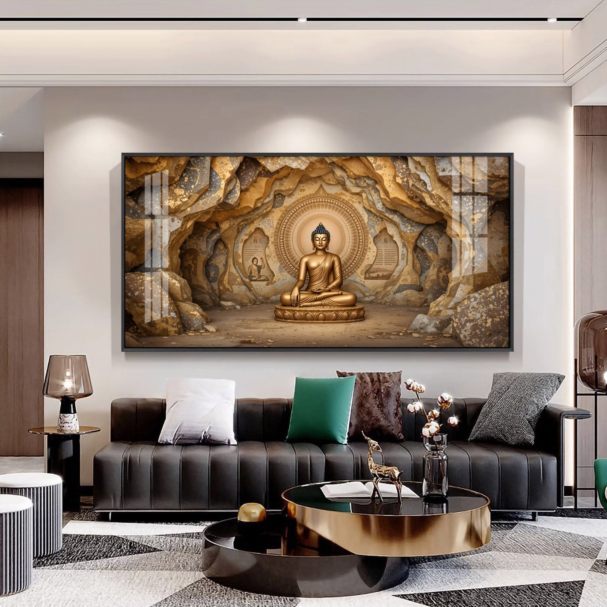 Divine Buddha Aura Premium Acrylic Horizontal Wall Art