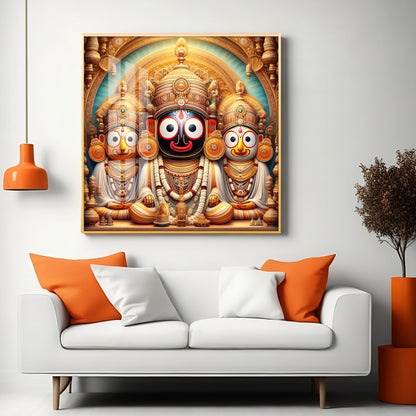 Celestial Harmony of Lord Jagannath Premium Acrylic Square Wall Art