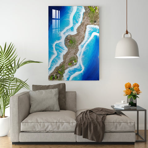 Blue Ocean With Multiple Waves Epoxy Resin Wall Art