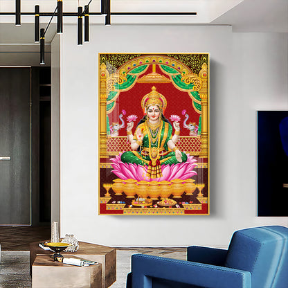 Lakshmi's Blessing Premium Acrylic Vertical Wall Art