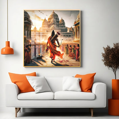 Tale Of Ayodhya Premium Acrylic Square Wall Art