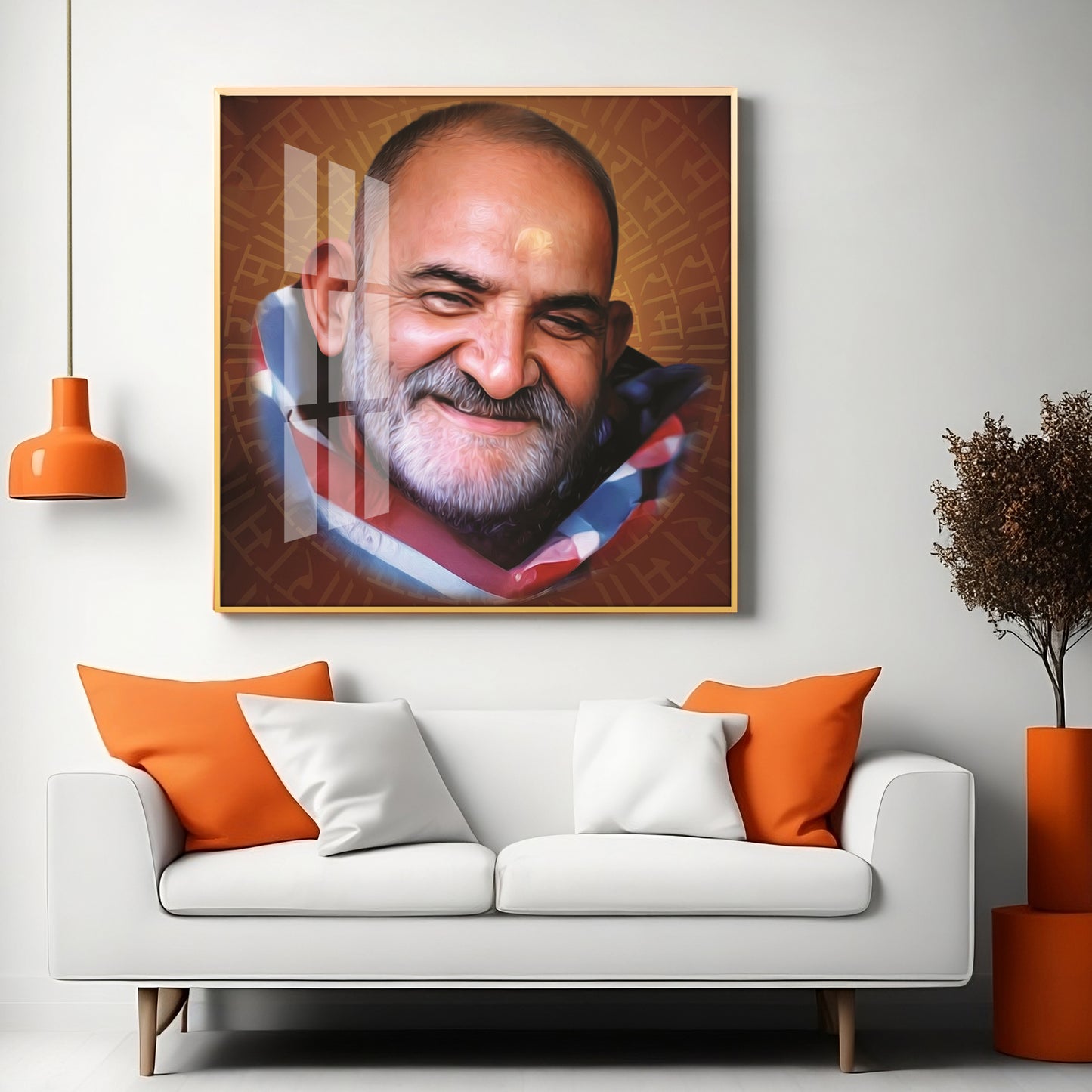 Neem Karoli Baba Premium Acrylic Square Wall Art