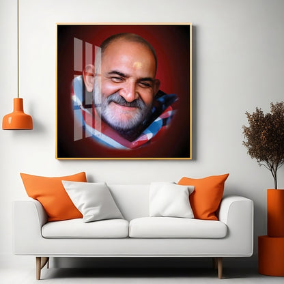 Neem Karoli Baba Maharaj Premium Acrylic Square Wall Art