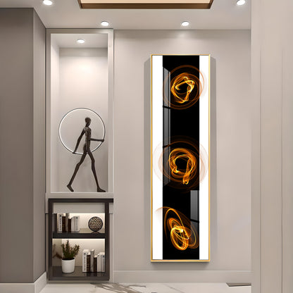 Golden Curl Design Premium Acrylic Vertical Wall Art