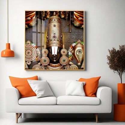 Tirupati Balaji Premium Acrylic Square Wall Art