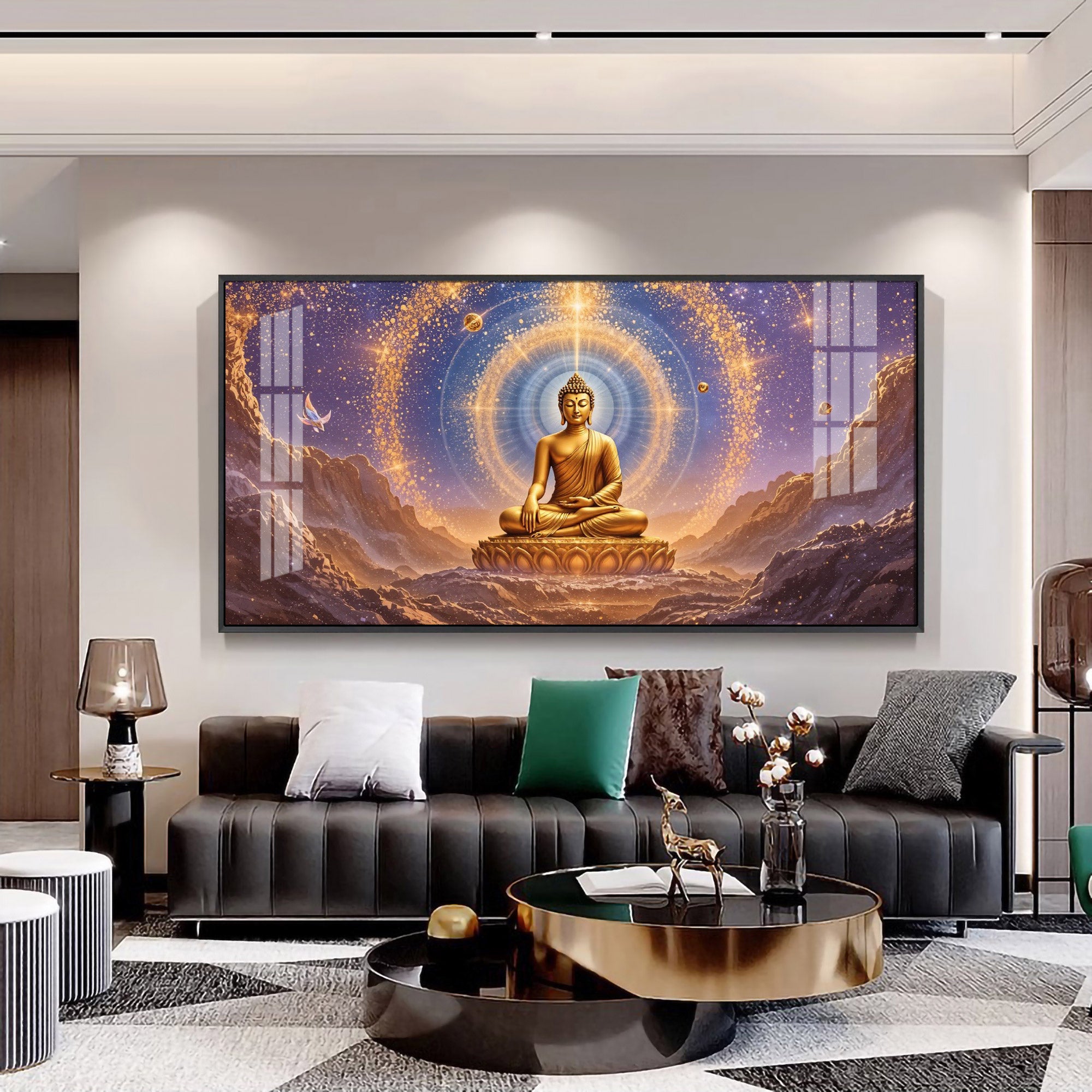 The Meditative Canvas Of Buddha Premium Acrylic Horizontal Wall Art