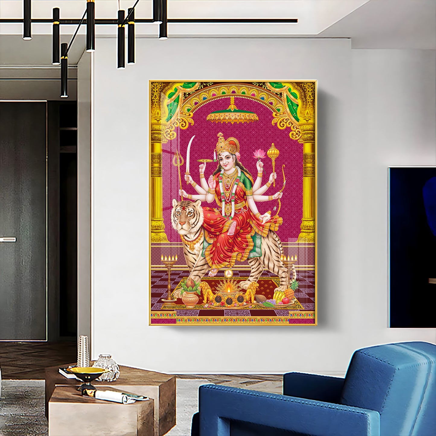 Maa Durga Spirit Premium Acrylic Vertical Wall Art