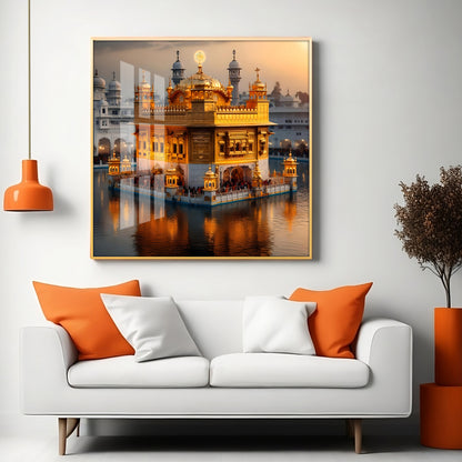 The Golden Temple of Amritsar Premium Acrylic Square Wall Art