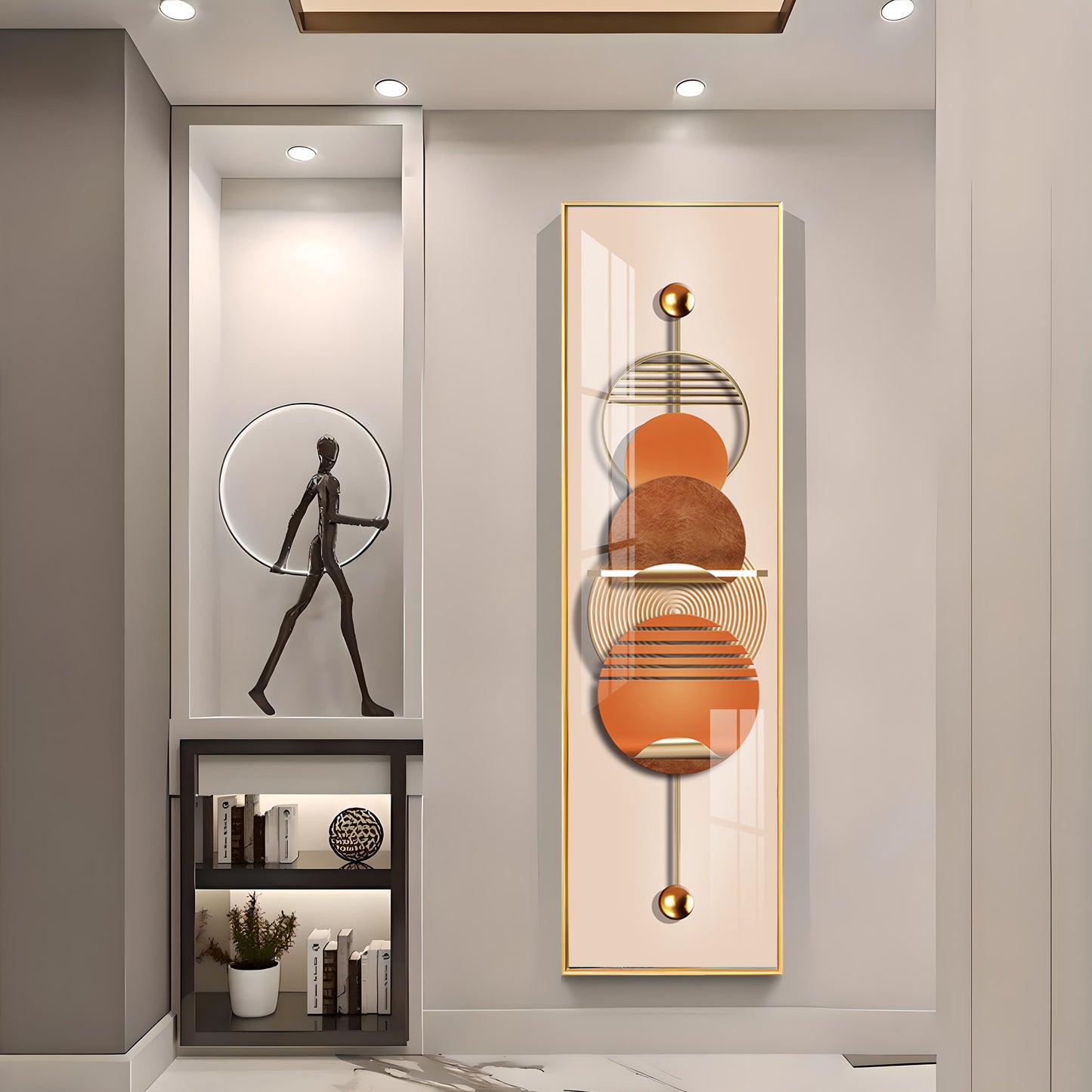Creative Decor Abstract Geometry Premium Acrylic Vertical Wall Art