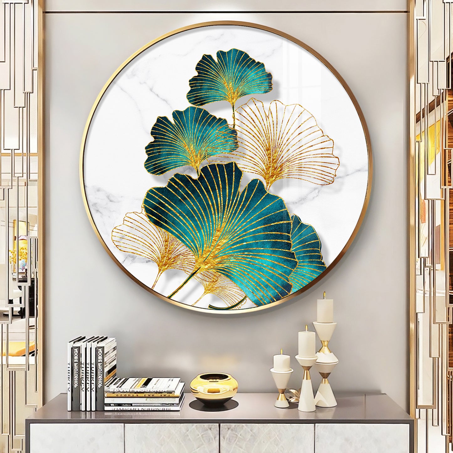 Emerland Petal Art Premium Acrylic Round Wall Art