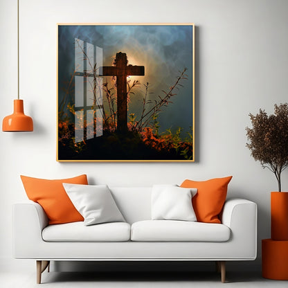 Jesus Christ Cross Premium Acrylic Square Wall Art