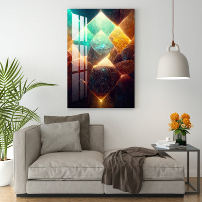 Glowing Crystals Acrylic Wall Art