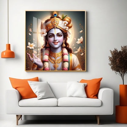 Hare Krishna Premium Acrylic Square Wall Art