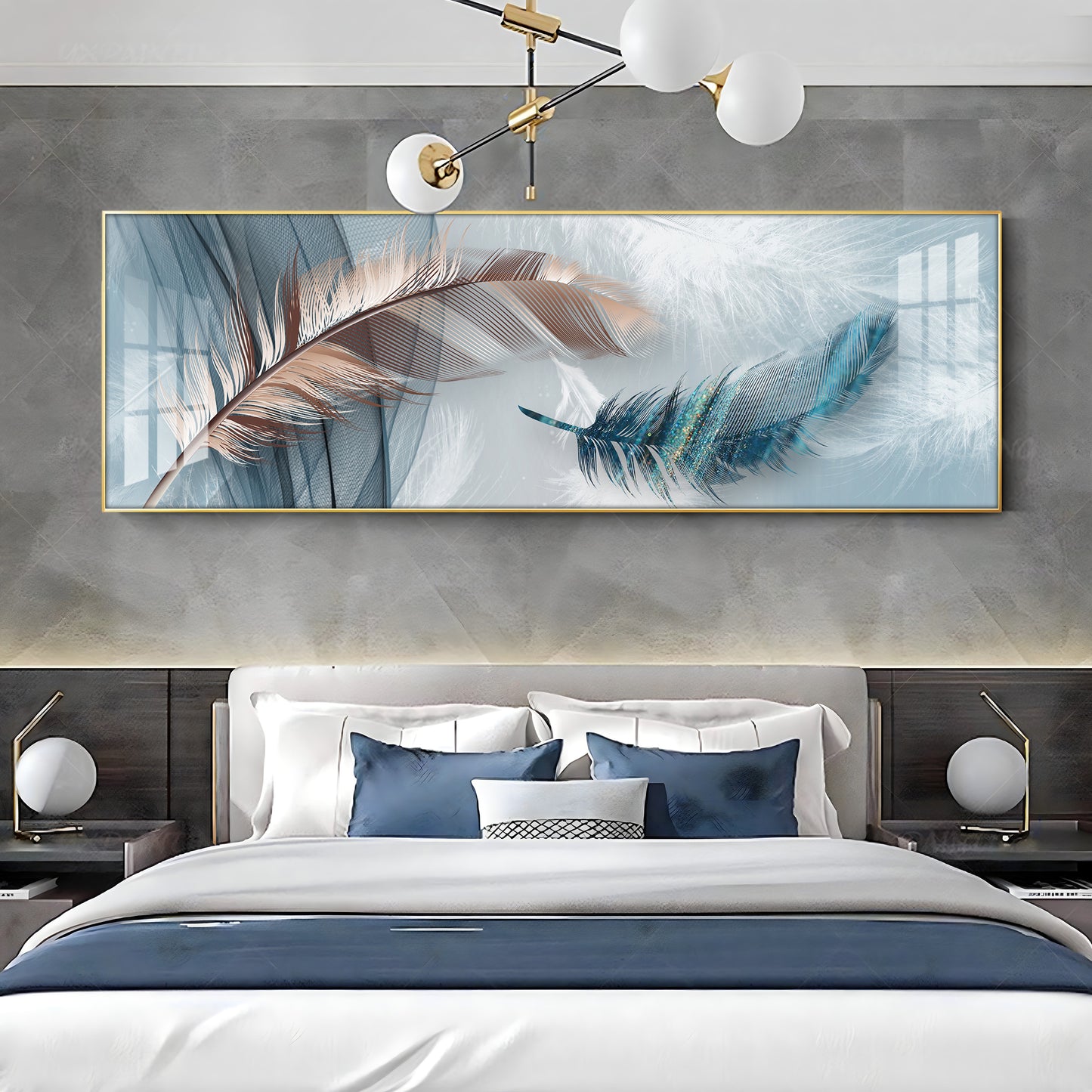 Mesmerising Feathers Premium Acrylic Horizontal Wall art