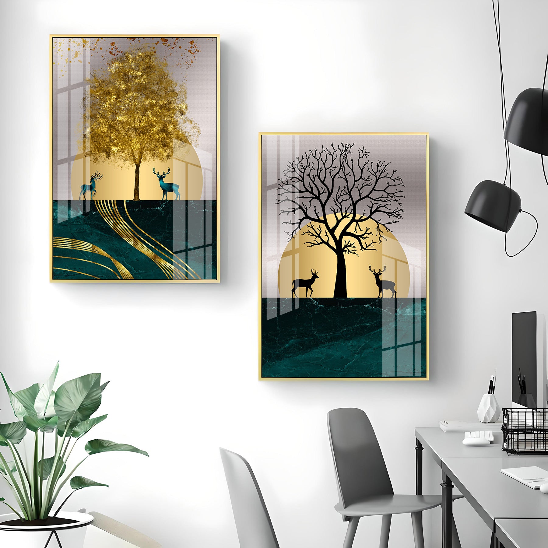 Woodland Whispers Premium Acrylic Vertical Wall Art (Set Of 2)
