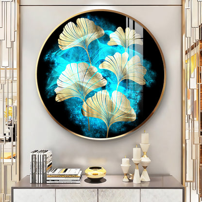 Leaf Medley Premium Acrylic Round Wall Art