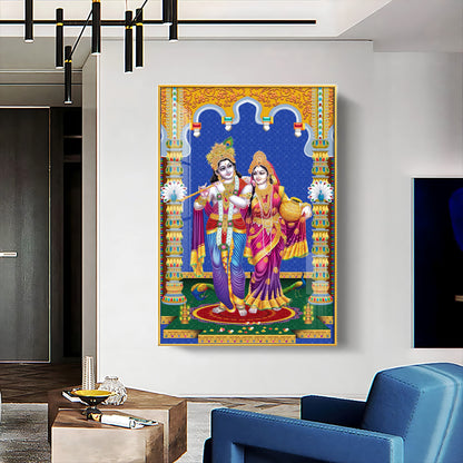 Radha and Krishna Essence Premium Acrylic Vertical Wall Art
